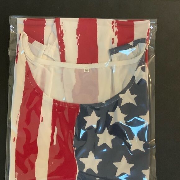 American Flag Print Patriotic Tank Top Plus Size - Picture 3 of 15